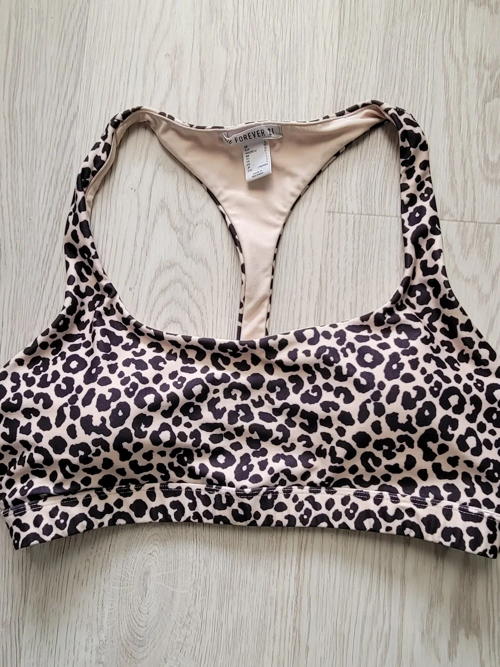 Forever 21 Leopard Print Racerback Sports Bra - Large - Picture 2 of 12
